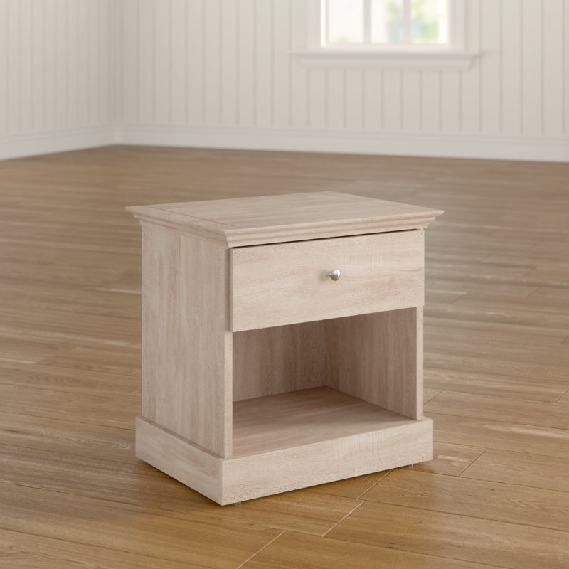 1 Drawer Bedside Table Modern, Oak