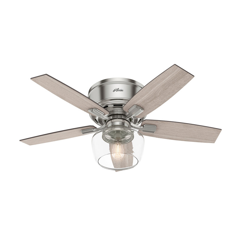 Brushed Nickel 44" Ceiling Fan with Remote and LED Light