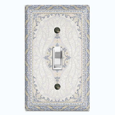 Rustic Blue Carpet Rug Print Nature Themed 1 - Gang Toggle Light Switch Standard Wall Plate