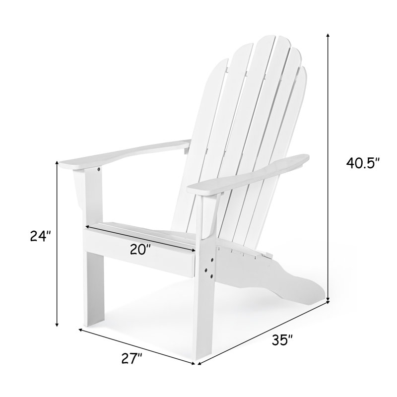 Aldershot Acacia Outdoor Adirondack Chair, White