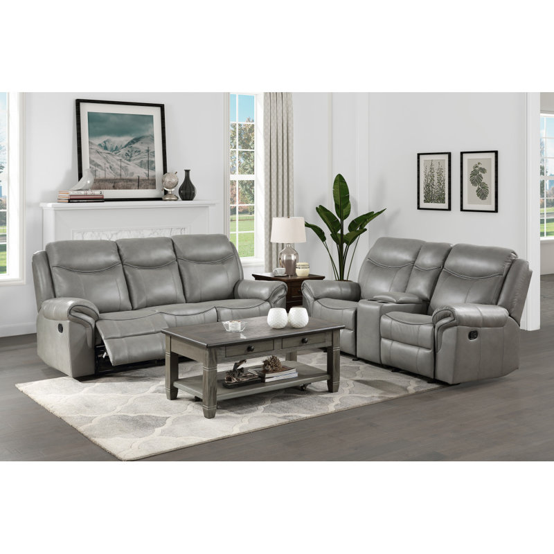 Canapé moderne inclinable double 1pc moderne avec porte-gobelets rabattables, prises de courant et ports USB