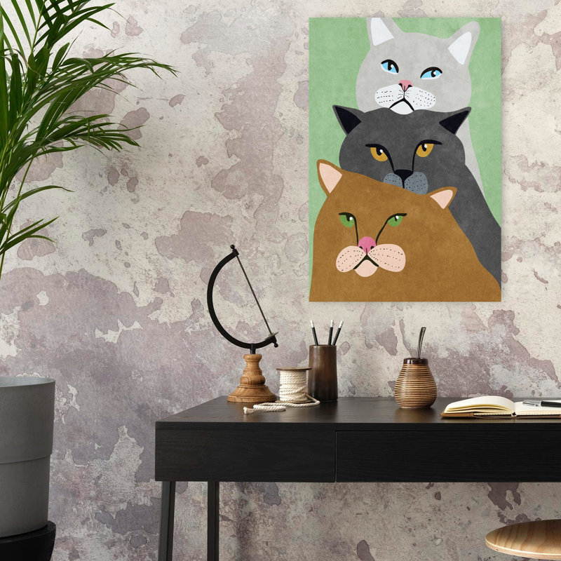 Art contemporain, art moderne de chat, H 24 po x l 16 po