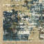 Tapis abstrait rayé bleu / vert Rayan Distresse-219585445