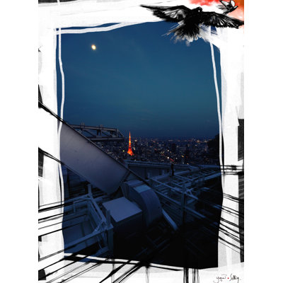 Paris a Tokyo Fabric Decorative Graphic Art Print