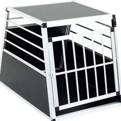 , Aluminum And , Pet Transport Box, Dimensions, Black Silver, Stain - Silver Transport Box 35.42"L X 26.08"W 26.69", Space Saving