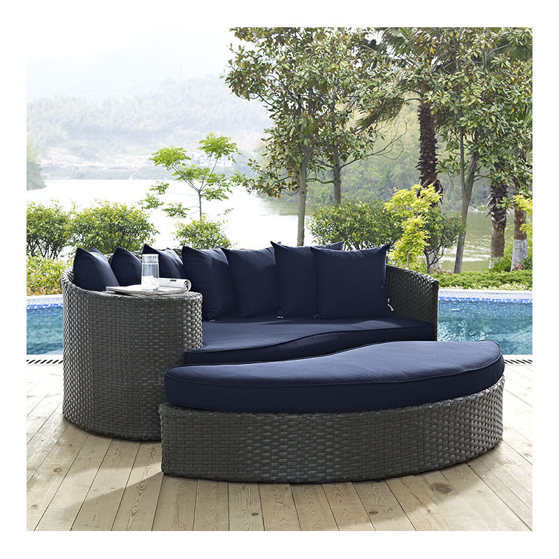 Lit de jour d'extérieur Modway, Toile bleu marine Sunbrella®