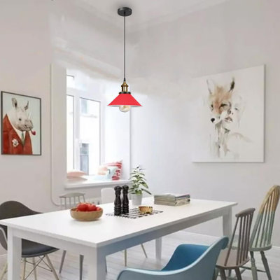 Modern Industrial Cone Pendant Light | Adjustable 1-Light Ceiling Fixture for Kitchen Islands, Dining Areas & Hallways