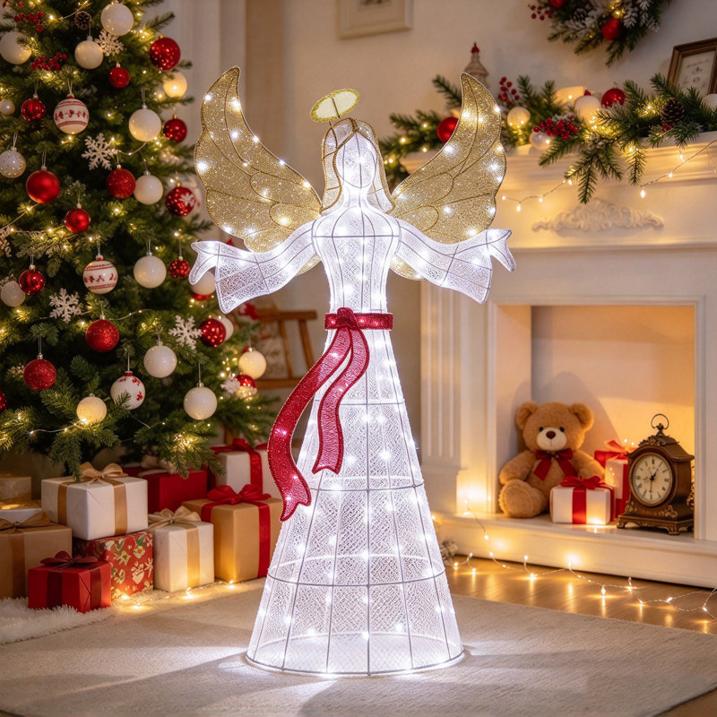 Décoration de Noël d'extérieur ange lumineux 65 "