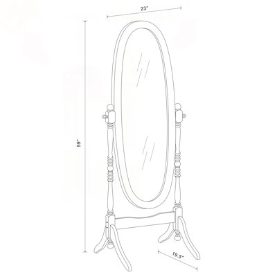 Classic Black Oval Cheval Mirror