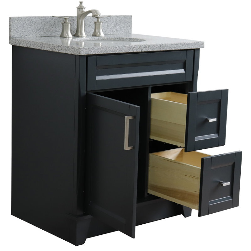 Ensemble de meuble-lavabo simple 31 po Brees, Noir galaxie, Gris foncé