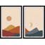 Autumn Moon Over Hills - ensemble de 2 peintures encadrées-67077411