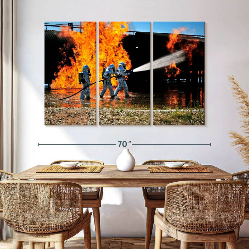 Simulated Fire Emergency, 42" H x 65" W