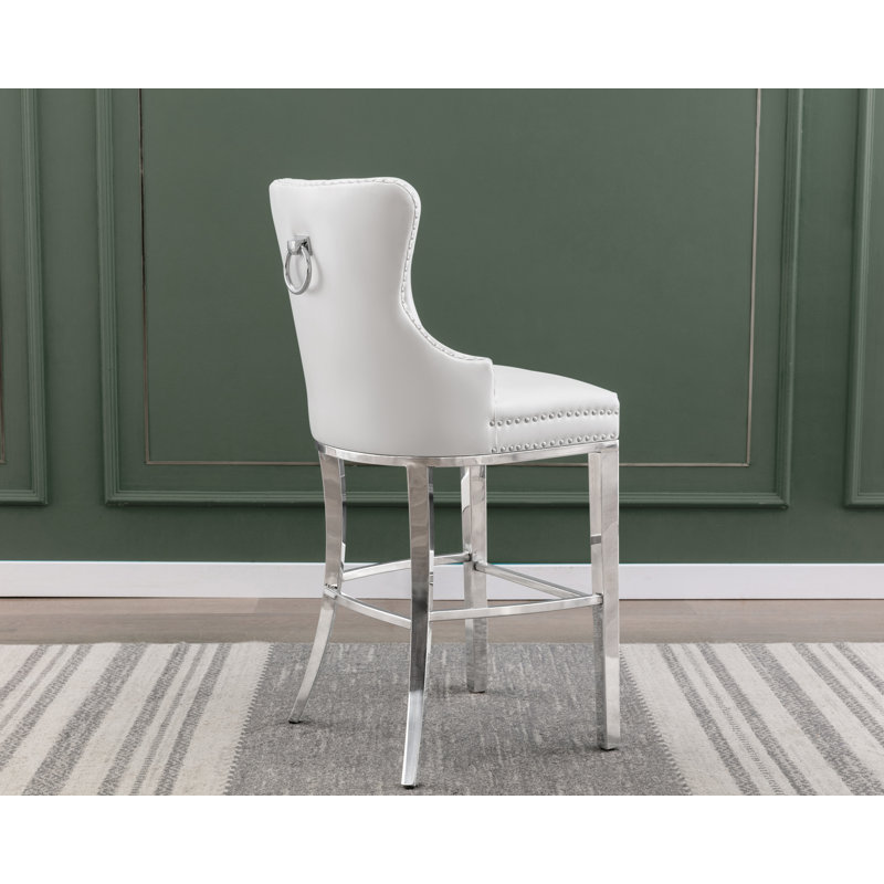 Tabouret de bar 29 po Mcneill, Argent, Blanc perle