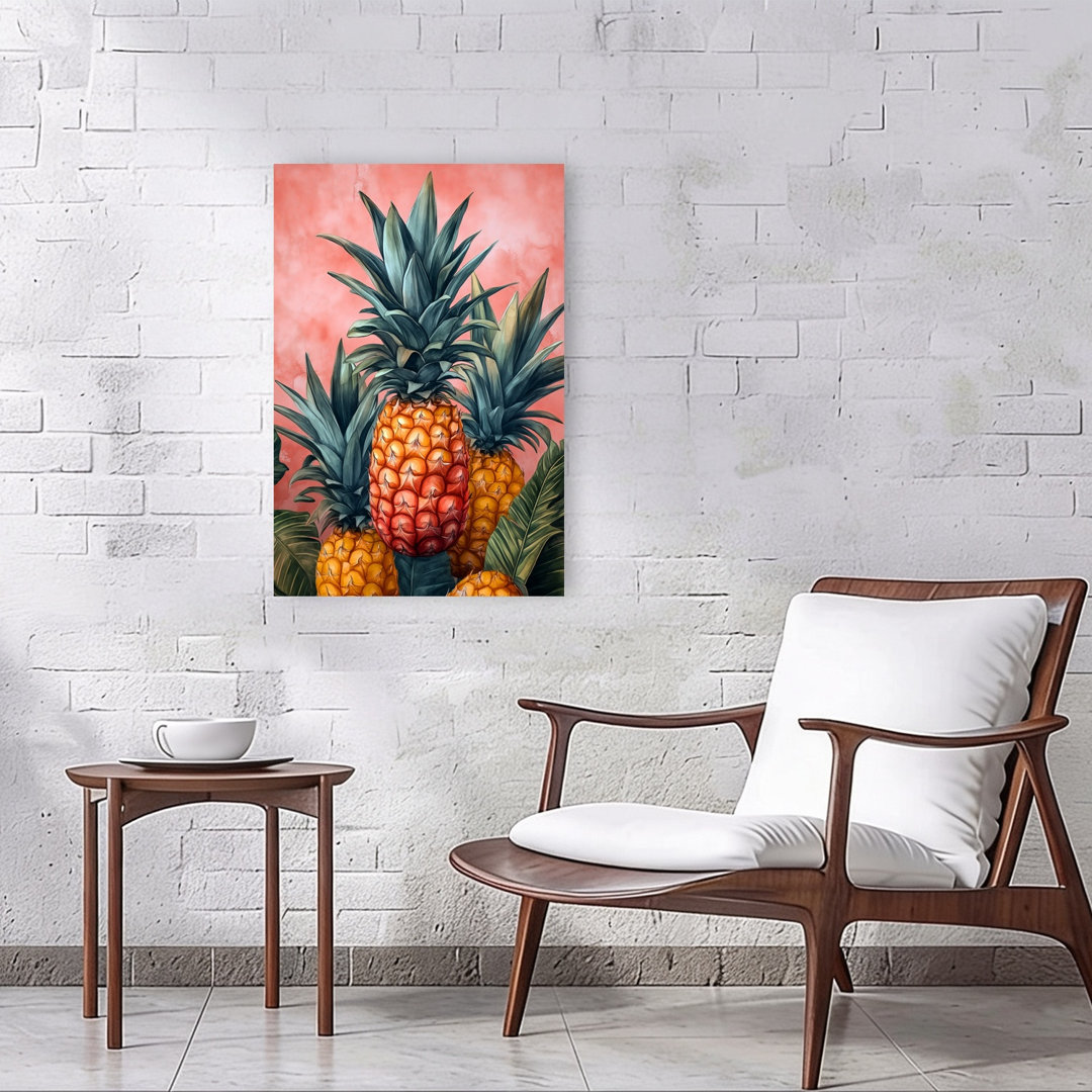Colorful Tropical Pineapples Colorful Modern Vibrant Fruit Nature Wall Art Print