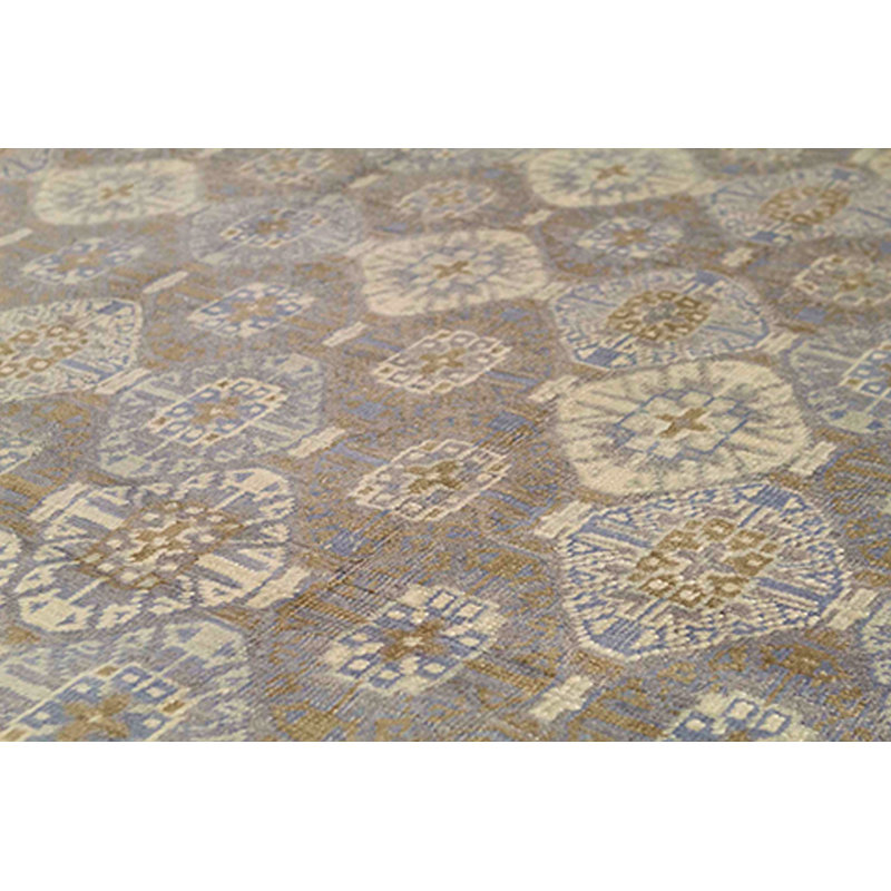 Tapis gris clair et gris clair noué à la main de haute qualité