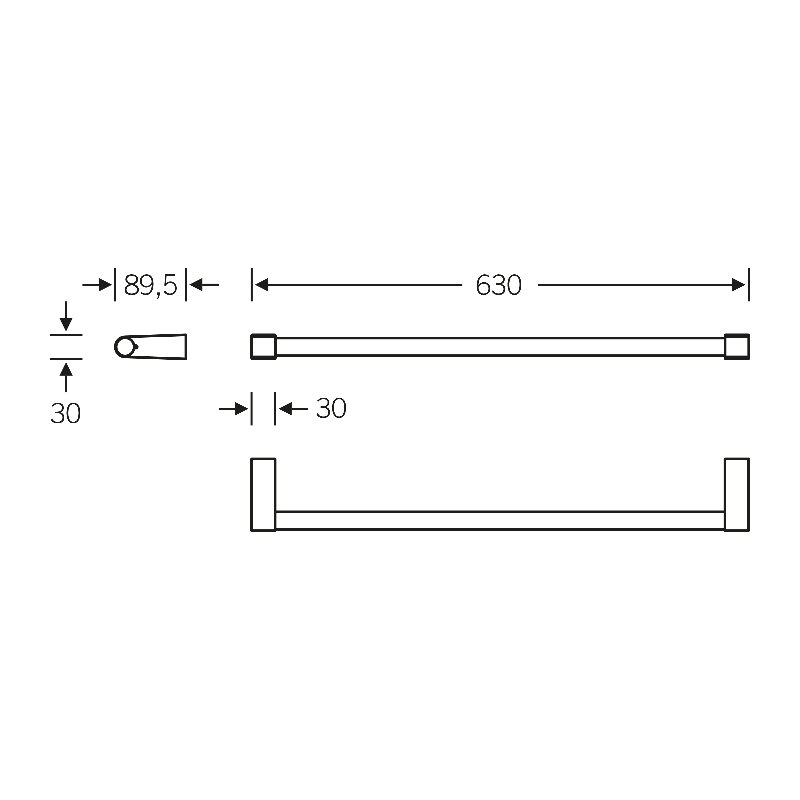 1 Wall Mounted Towel Bar, White