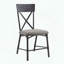 Ensemble de 2 chaises d'appoint - Tissu gris - Dossier en forme de X - Design industriel