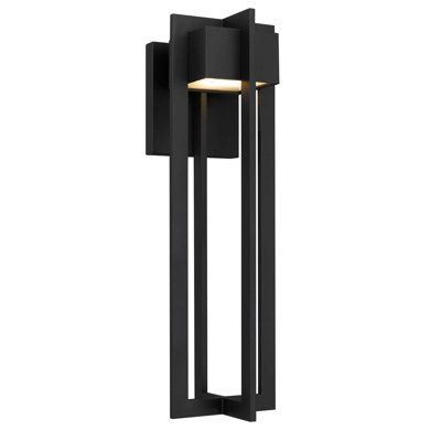 23-Inch Black Integrated LED Outdoor Wall Sconce Light Fixture