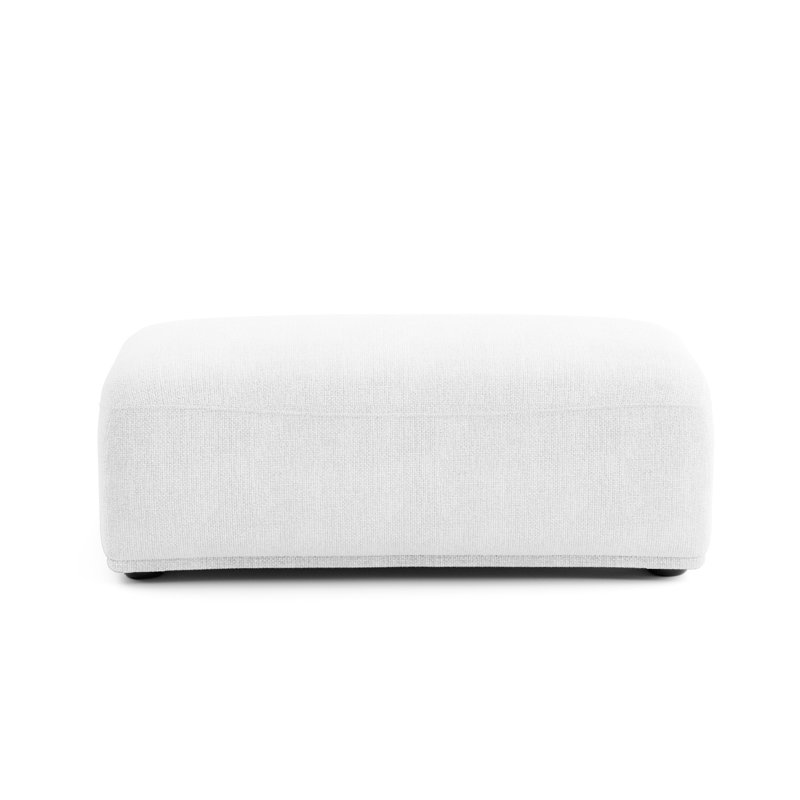 Aukeem Upholstered Ottoman, White Chenille