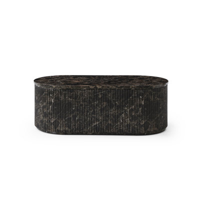 Table basse ovale en faux marbre Basalt 