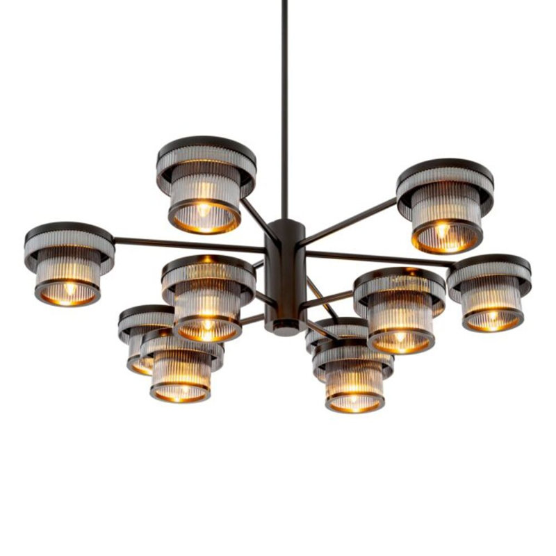 CDJ Chandelier Andromeda smoke glass, Bronze