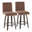 Tabouret de comptoir à hauteur fixe Harrison de 26 po avec pieds en bois courbé et repose-pieds rond-132790695-132790699