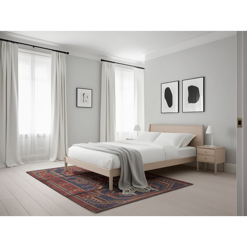 Tapis rouge/bleu traditionnel Christiaanse, Rectangle 5 pi x 7 pi