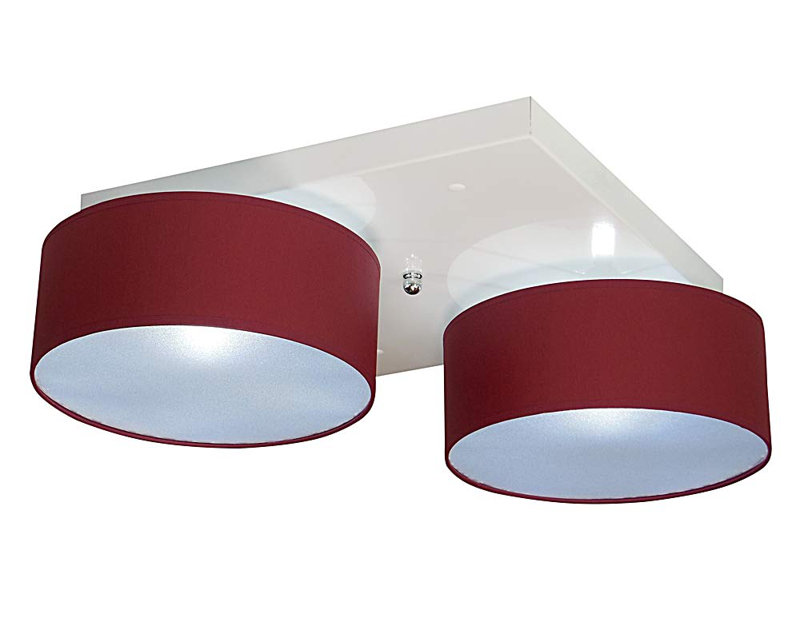Pulley Fabric Semi Flush Mount, Burgundy