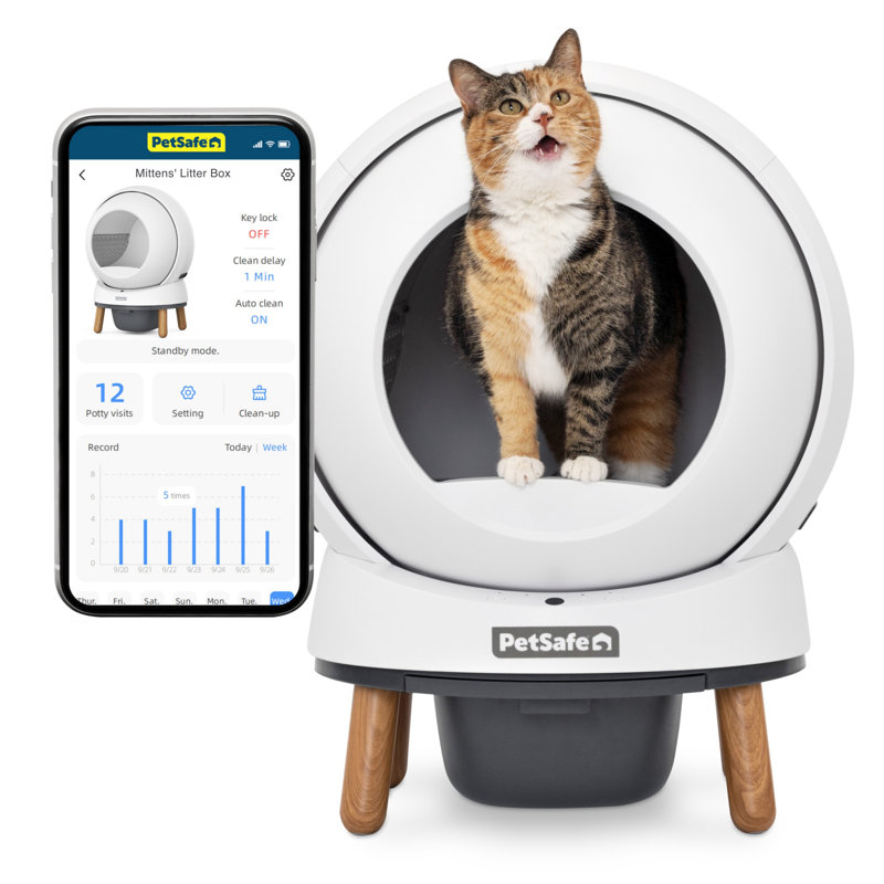 PetSafe White Plastic SmartSpin Self-Cleaning Cat Litter Box