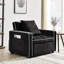 Chaise de lit avec dossier réglable: pliable, se transforme en lit inclinable ou simple pour adulte, lit de salon moderne en velours noir: dossier à trois places pliable, devient et lit. Dossier assis-57469595