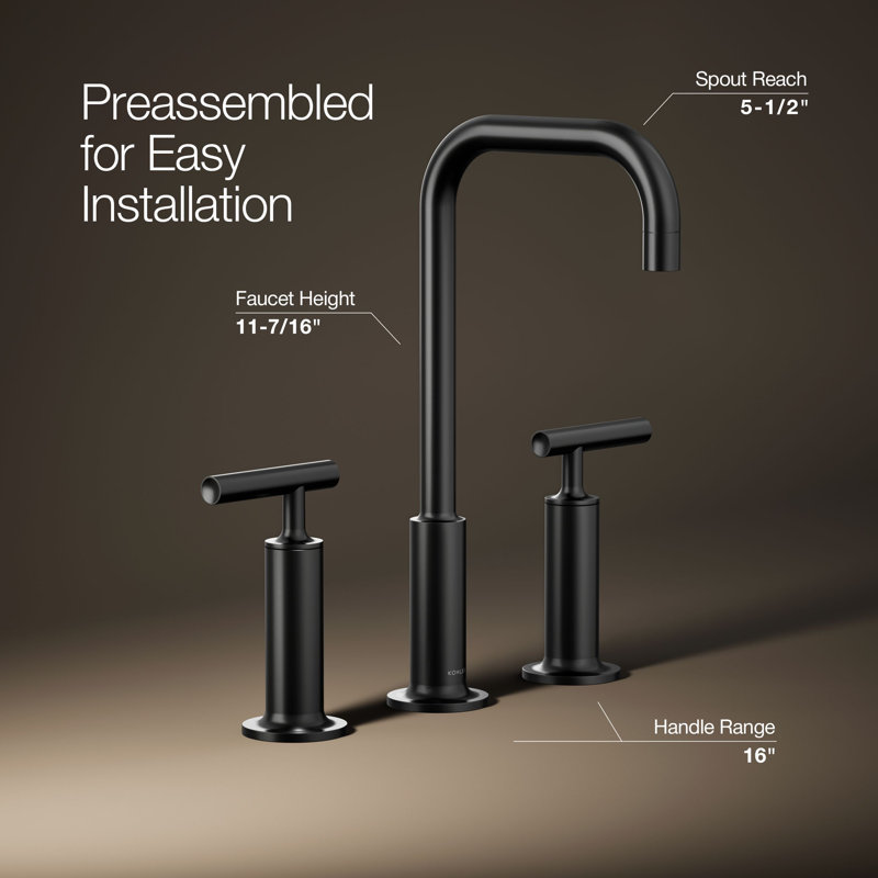 Purist Widespread Bathroom Faucet, Matte Black