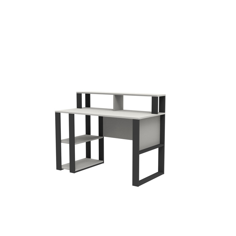 Tramal Geometric Writing Desk, White/Anthracite