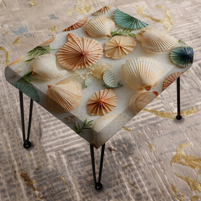 Vintage Seashells Tropical Pattern - Coastal Rectangle Ottoman