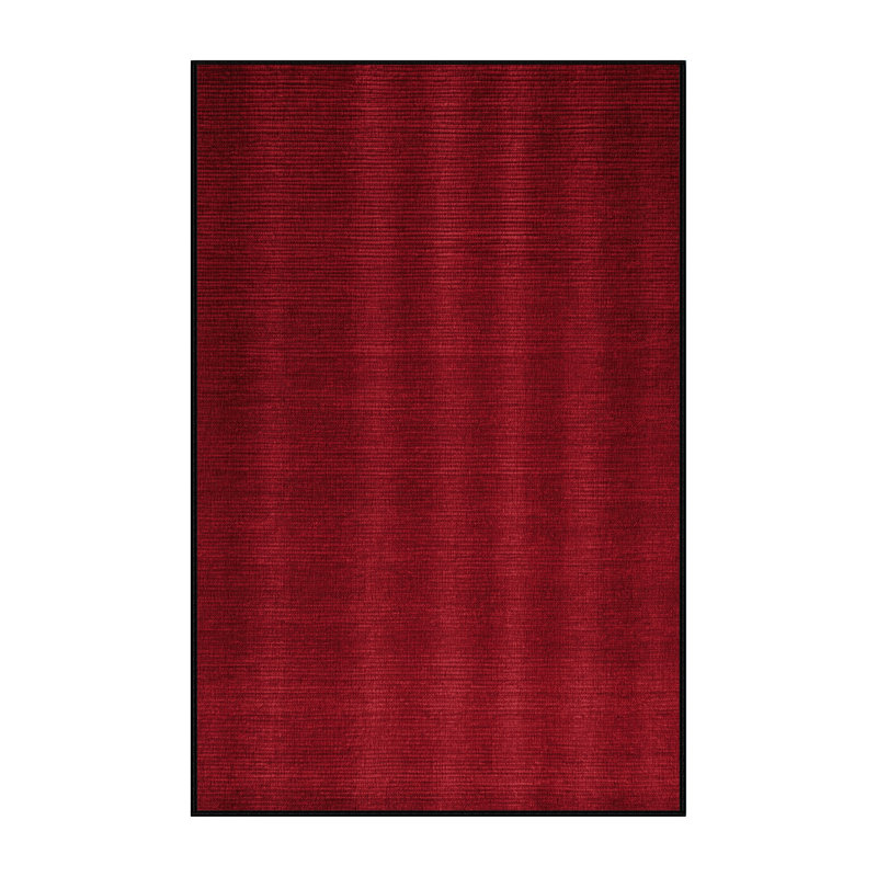 Tapis rouge uni lavable à la machine, Rectangle 5 pi x 7 pi