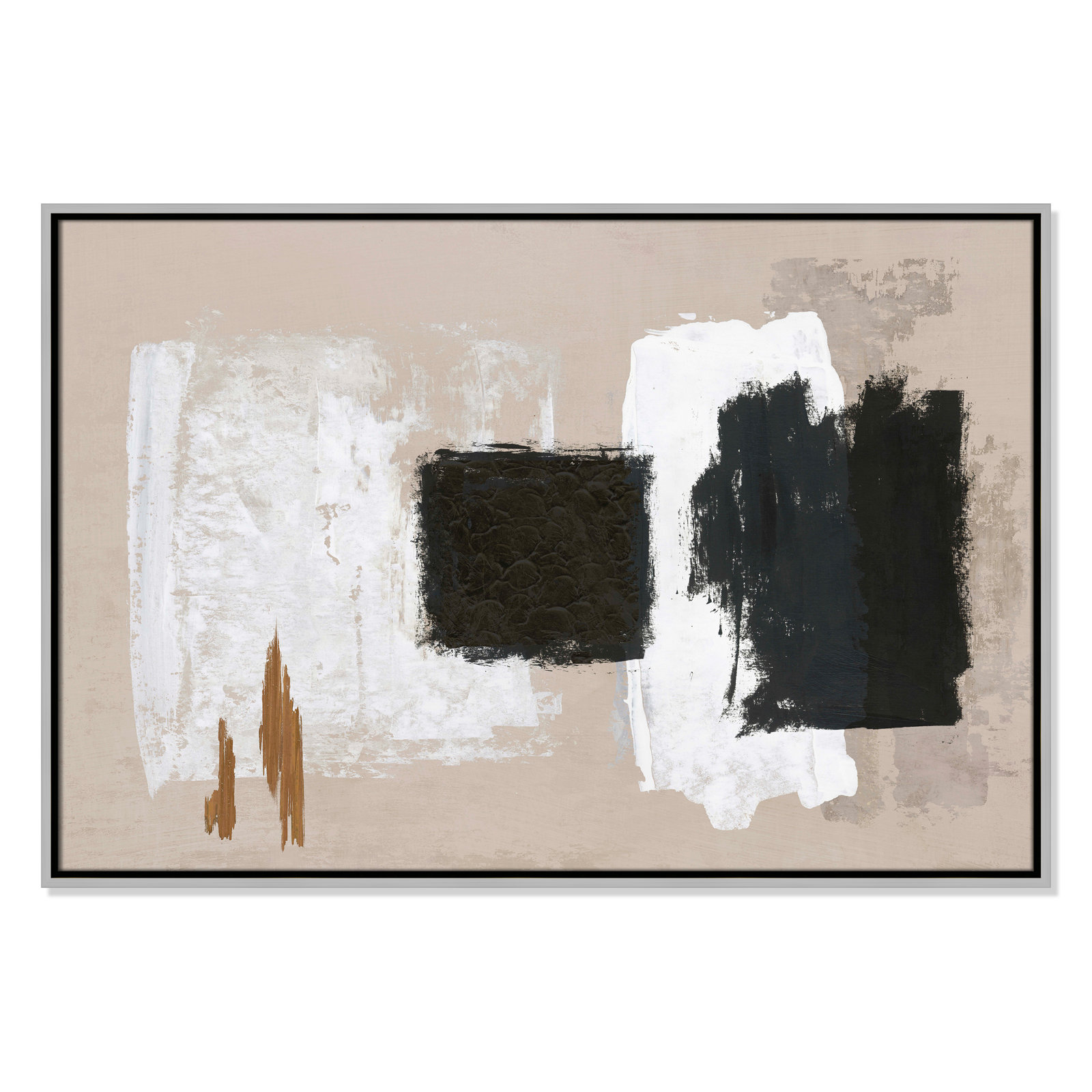 Imone "Golden Slate" Painting, 25.5" H x 37.5" W, Silver