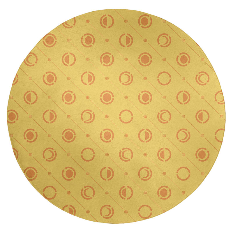 Chenille Geometric Indoor Rug, Round 5'