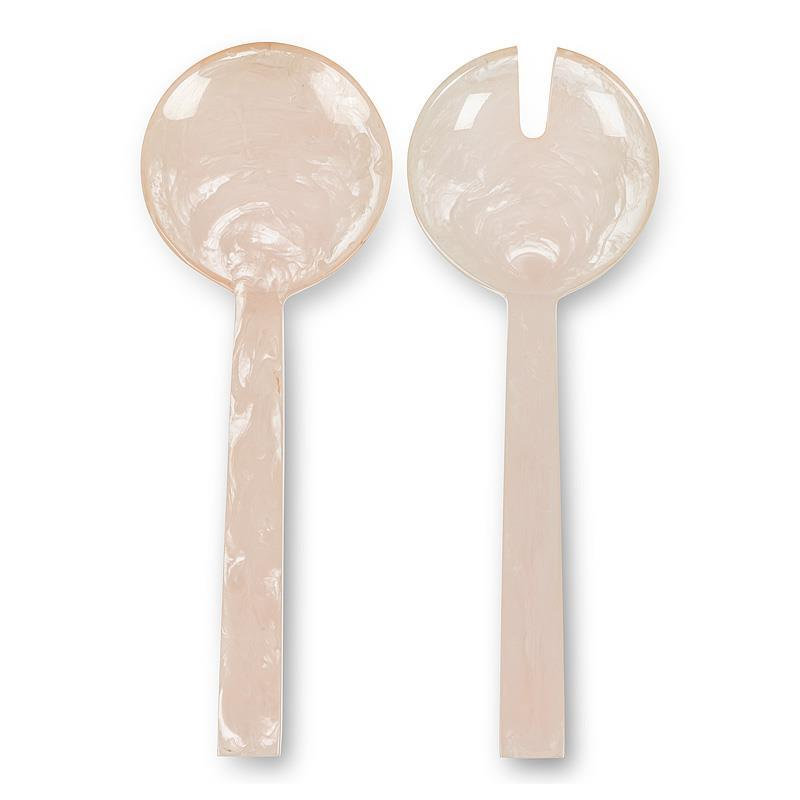 Ustensiles de service surdimensionnés à salade rose pâle