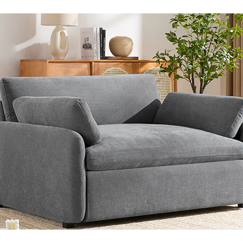 Canapé simple surdimensionné en chenille 50 * 43 ", fauteuil d'appoint large et profond, fauteuil rembourré moderne et confortable, canapé-lit avec coussins pour le salon et l’appartement