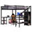 Versatile Storage Metal Loft Bed Modern Design Functional Workspace