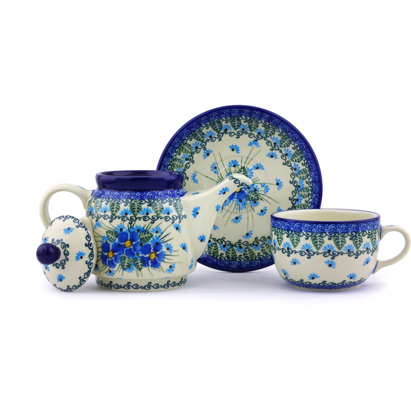 Polmedia 17oz. Floral Teapot