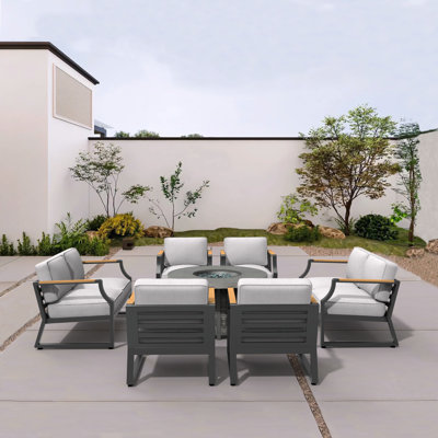 Dejuna 8 - Person Patio Conversation Set with Cushions
