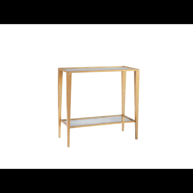 Gilt Glass Top End Table
