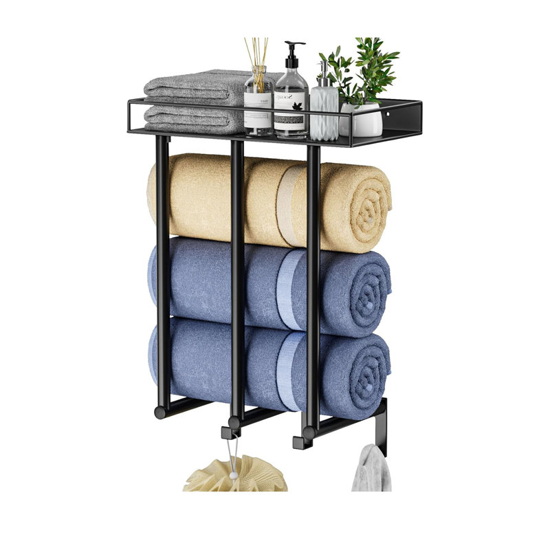 Ruksana 3 Wall Mounted Required Towel Rack