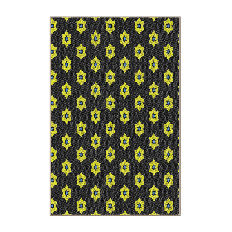 Tapis jaune / noir Power Loom, Rectangle 2 pi x 3 pi