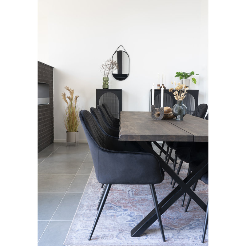 47cm H Velvet Upholstered Massivrücken Armchair