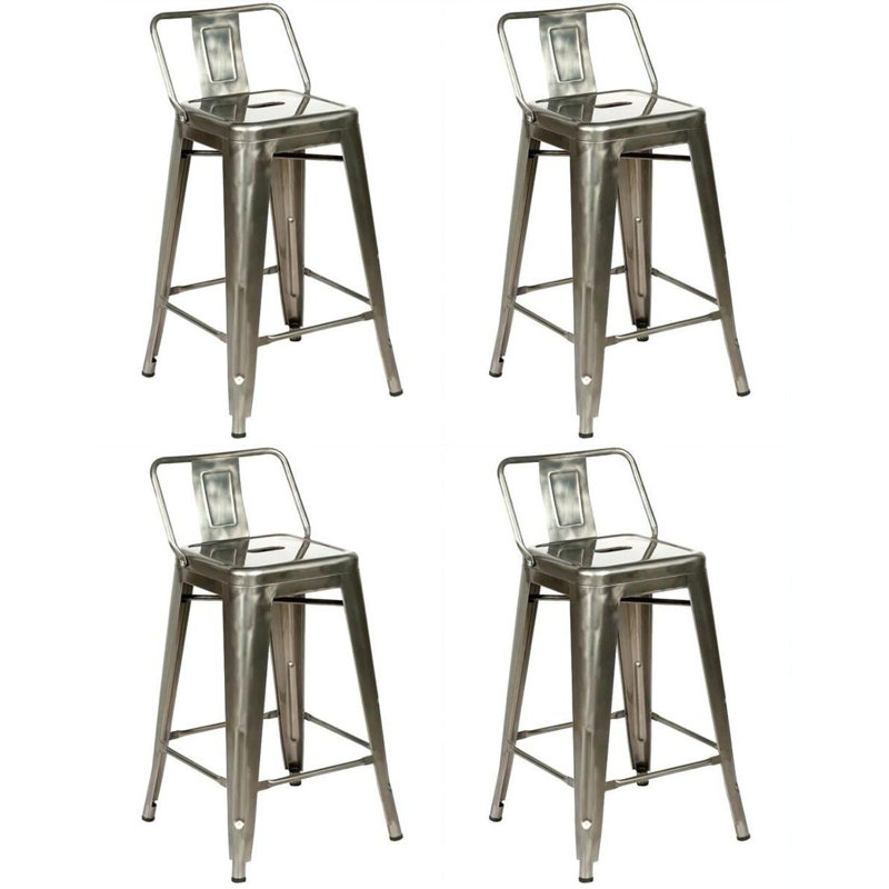 Tabouret de comptoir 26 po Cazzie, Métal industriel