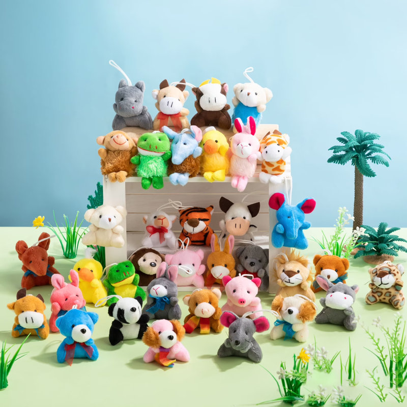 36 Pcs Mini Stuffed Animals Bulk Small Animal Plush Toys Party Favours for Kids, Pinata Fillers, Carnival Prizes, Teacher Student Gifts Prizes, Birthday Party Supplies