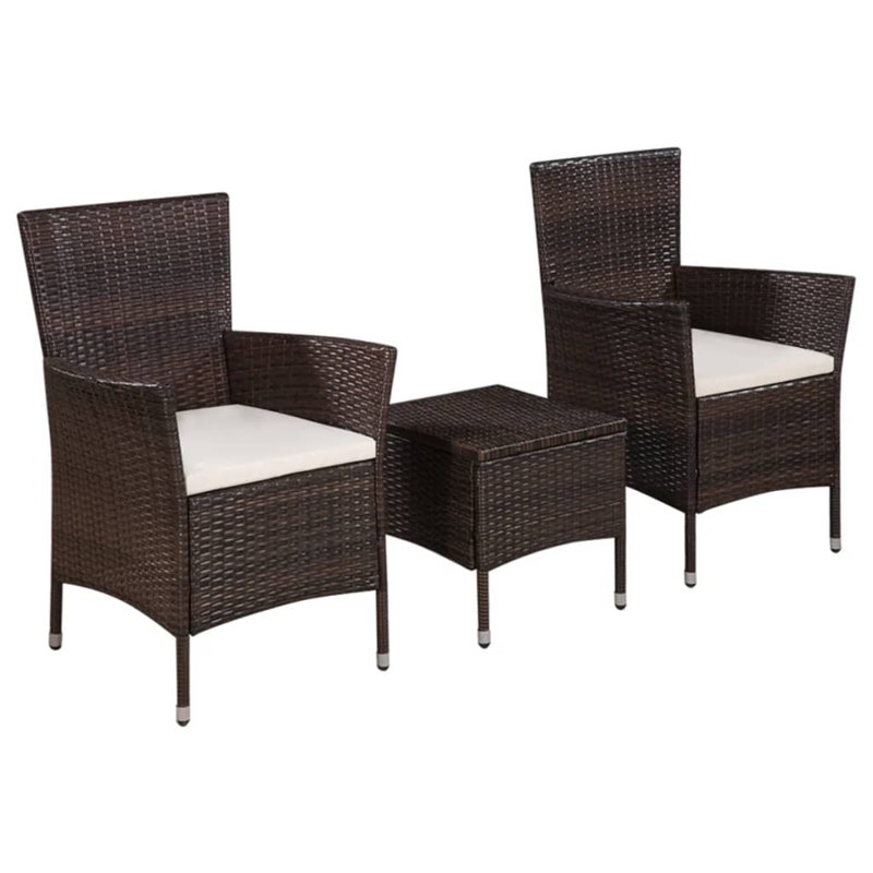 Gould Two Person Seating Group with Cushions, Cream, Brown