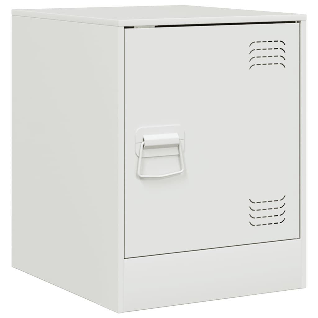 VIDAXL Bedside Cabinet - Steel - White - Image 3