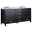 Ensemble de meuble-lavabo de salle de bain double 72 po avec miroir Tia-25683364